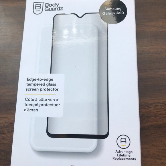 Body Guardz Samsung Galaxy A20 2 Tempered Glass Screen Protector Pure 2 Edge NEW - Picture 1 of 2